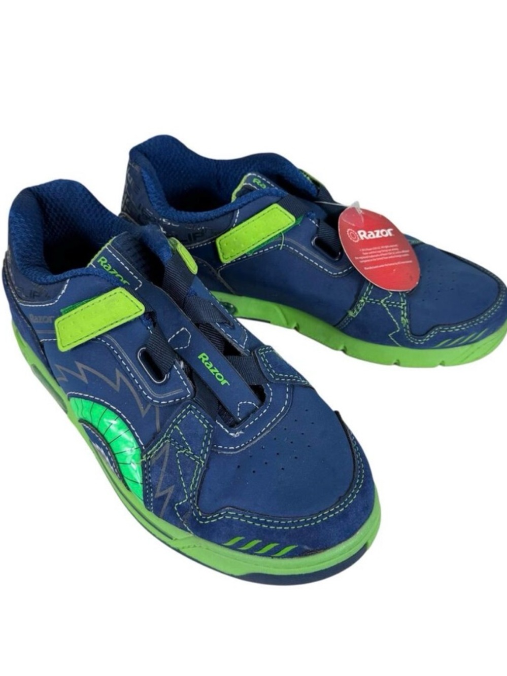 Razor Pro Sport NWT Blue Green Hook & Loop Tennis Shoes Sneakers Men's Size 6